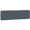 Image de vidaXL Coussin de Tête de Lit, Oreiller de Tête de Lit avec Bandes Auto-agrippantes, Coussin Rembourré Chambre à Coucher, Gris Foncé 180 cm Velours