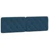 Image de vidaXL Coussin de Tête de Lit, Oreiller de Tête de Lit avec Bandes Auto-agrippantes, Coussin Rembourré Chambre à Coucher, Bleu 180 cm Velours
