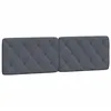 Image de vidaXL Coussin de Tête de Lit, Oreiller de Tête de Lit avec Bandes Auto-agrippantes, Coussin Rembourré Chambre à Coucher, Gris Foncé 152 cm Velours