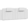 Image de vidaXL Coussin de tête de lit Viana Blanc 140 cm Similicuir