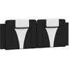 Image de vidaXL Coussin de tête de lit Viana Noir et Blanc 140 cm Similicuir