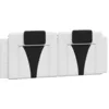 Image de vidaXL Coussin de tête de lit Viana Blanc et Noir 140 cm Similicuir