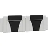 Image de vidaXL Coussin de tête de lit Viana Blanc et Noir 180 cm Similicuir