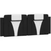 Image de vidaXL Coussin de Tête de Lit Viana, Oreiller de Tête de Lit avec Bandes Auto-agrippantes, Coussin Rembourré Chambre à Coucher, Noir et Blanc 152 cm Similicuir