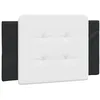 Image de vidaXL Coussin de tête de lit Zadar, Oreiller Rembourré de Tête de Lit, Accessoire de Lit de Chambre à Coucher Intérieur, Noir et Blanc 80 cm Similicuir
