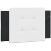 Image de vidaXL Coussin de tête de lit Zadar, Oreiller Rembourré de Tête de Lit, Accessoire de Lit de Chambre à Coucher Intérieur, Noir et Blanc 90 cm Similicuir