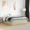 Image de vidaXL Cadre de lit avec LED sans matelas chêne sonoma 140x190 cm