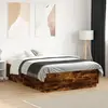 Image de vidaXL Cadre de lit avec LED sans matelas chêne fumé 120x190 cm