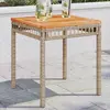 Image de vidaXL Table de jardin mélange beige 38x38x42 cm rotin et bois acacia