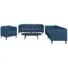 Image de vidaXL Ensemble de canapés 3 pcs bleu tissu