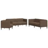 Image de vidaXL Ensemble de Canapés 3 pcs, Chaise de canapé avec Accoudoirs et Dossier, Meuble de Salon Salle de Séjour, Moderne, Marron Tissu
