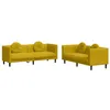 Image de vidaXL Ensemble de canapés 2 pcs avec Coussins Jaune Velours