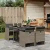 Image de vidaXL Ensemble à manger de jardin 5 pcs coussins gris résine tressée