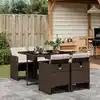 Image de vidaXL Ensemble à manger de jardin 5 pcs et coussins marron poly rotin