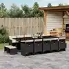 Image de vidaXL Ensemble à manger de jardin 15 pcs coussins noir résine tressée