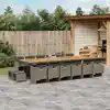 Image de vidaXL Ensemble à manger de jardin 17 pcs et coussins résine tressée