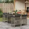 Image de vidaXL Ensemble à manger de jardin 5 pcs coussins gris résine tressée