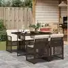 Image de vidaXL Ensemble à manger de jardin 5 pcs et coussins marron poly rotin