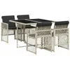 Image de vidaXL Ensemble à Manger de Jardin et Coussins 5 pcs Gris Clair rotin