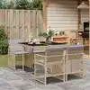 Image de vidaXL Ensemble à manger de jardin avec coussins 5pcs Beige poly rotin