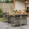 Image de vidaXL Ensemble à manger de jardin 5 pcs coussins gris résine tressée