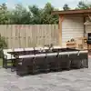 Image de vidaXL Ensemble à manger de jardin avec coussins 13 pcs marron rotin
