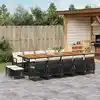 Image de vidaXL Ensemble à manger de jardin 15 pcs coussins noir résine tressée