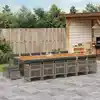 Image de vidaXL Ensemble à manger de jardin 17 pcs et coussins résine tressée