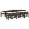 Image de vidaXL Ensemble à Manger de Jardin avec Coussins 11 pcs, Table et Chaises à Dossier Rabattable, Meubles d'Extérieur Patio Terrasse, Marron Résine Tressée