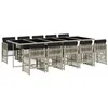 Image de vidaXL Ensemble à Manger de Jardin avec Coussins 11 pcs, Table et Chaise de Terrasse, Meubles de Patio, Mobilier d'Extérieur, Gris Résine Tressée