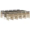 Image de vidaXL Ensemble à Manger de Jardin avec Coussins 11 pcs, Table et Chaises à Dossier Rabattable, Meubles d'Extérieur Patio Terrasse, Mélange Beige Résine Tressée