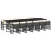 Image de vidaXL Ensemble à Manger de Jardin avec Coussins 13 pcs, Table et Chaises à Dossier Rabattable, Meubles d'Extérieur Patio Terrasse, Noir Résine Tressée