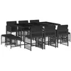 Image de vidaXL Ensemble à Manger de Jardin avec Coussins 11 pcs, Table et Chaises à Dossier Rabattable, Meubles d'Extérieur Patio Terrasse, Noir Résine Tressée