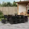 Image de vidaXL Ensemble à manger de jardin 13 pcs coussins noir résine tressée