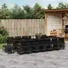 Image de vidaXL Ensemble à manger de jardin 17 pcs coussins noir résine tressée