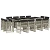 Image de vidaXL Ensemble à Manger de Jardin avec Coussins 13 pcs, Table et Chaise de Terrasse, Meubles de Patio, Mobilier d'Extérieur, Gris Clair Résine Tressée