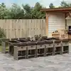 Image de vidaXL Ensemble à manger de jardin coussins 13 pcs gris résine tressée