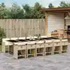 Image de vidaXL Ensemble à manger de jardin et coussins 13 pcs beige