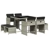 Image de vidaXL Ensemble à Manger de Jardin et Coussins 9 pcs Gris Clair rotin