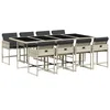 Image de vidaXL Ensemble à Manger de Jardin avec Coussins 9 pcs, Table et Chaise de Terrasse, Meubles de Patio, Mobilier d'Extérieur, Gris Clair Résine Tressée