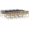 Image de vidaXL Ensemble à Manger de Jardin avec Coussins 11 pcs, Table et Chaises à Dossier Rabattable, Meubles d'Extérieur Patio Terrasse, Moderne, Mélange Beige Résine Tressée