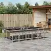 Image de vidaXL Ensemble à manger de jardin et coussins 13 pcs gris clair rotin