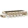 Image de vidaXL Ensemble à Manger de Jardin avec Coussins 9 pcs, Table et Chaises à Dossier Rabattable, Meubles d'Extérieur Patio Terrasse, Moderne, Beige Résine Tressée