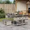 Image de vidaXL Ensemble à manger de jardin et coussins 9 pcs gris clair rotin