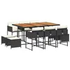 Image de vidaXL Ensemble à Manger de Jardin avec Coussins 15 pcs, Table et Chaises à Dossier Rabattable, Meubles d'Extérieur Patio Terrasse, Moderne, Noir Résine Tressée