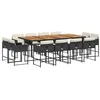 Image de vidaXL Ensemble à Manger de Jardin avec Coussins 13 pcs, Table et Chaises à Dossier Rabattable, Meubles d'Extérieur Patio Terrasse, Moderne, Noir Résine Tressée