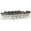 Image de vidaXL Ensemble à Manger de Jardin avec Coussins 15 pcs, Table et Chaise de Terrasse, Meubles de Patio, Mobilier d'Extérieur, Gris Clair Résine Tressée