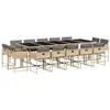 Image de vidaXL Ensemble à Manger de Jardin avec Coussins 15 pcs, Table et Chaises à Dossier Rabattable, Meubles d'Extérieur Patio Terrasse, Moderne, Mélange Beige Résine Tressée