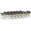 Image de vidaXL Ensemble à Manger de Jardin avec Coussins 17 pcs, Table et Chaise de Terrasse, Meubles de Patio, Mobilier d'Extérieur, Gris Clair Résine Tressée