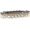 Image de vidaXL Ensemble à Manger de Jardin avec Coussins 17 pcs, Table et Chaises à Dossier Rabattable, Meubles d'Extérieur Patio Terrasse, Moderne, Mélange Beige Résine Tressée